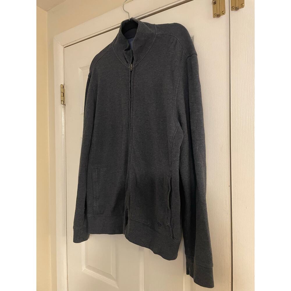 Joseph Abboud gray zip up comfy Cotton Sweater/ Jacket size Large